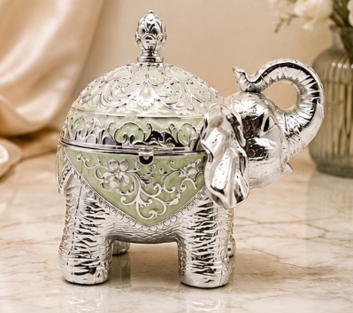 HM-6531 Royal Elephant Figurine Dry Fruit & Candy Box
